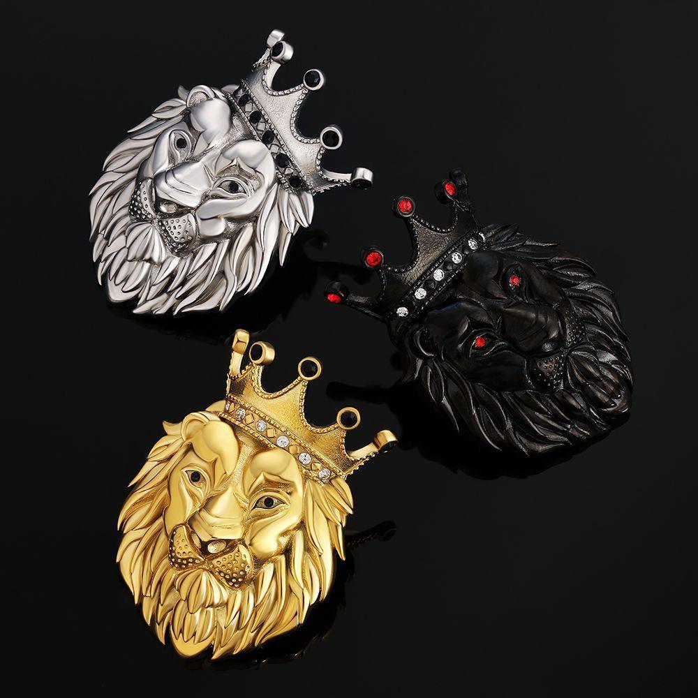 Diamond Crown Lion Pendant 18K Gold - Markus Dayan