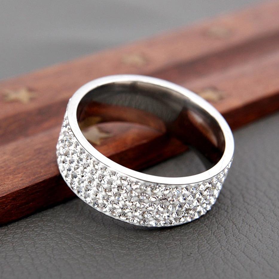 Gold Silver Iced Infinity Ring Wedding - Markus Dayan