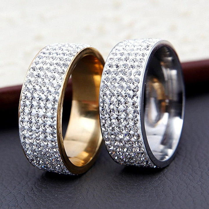 Gold Silver Iced Infinity Ring Wedding - Markus Dayan