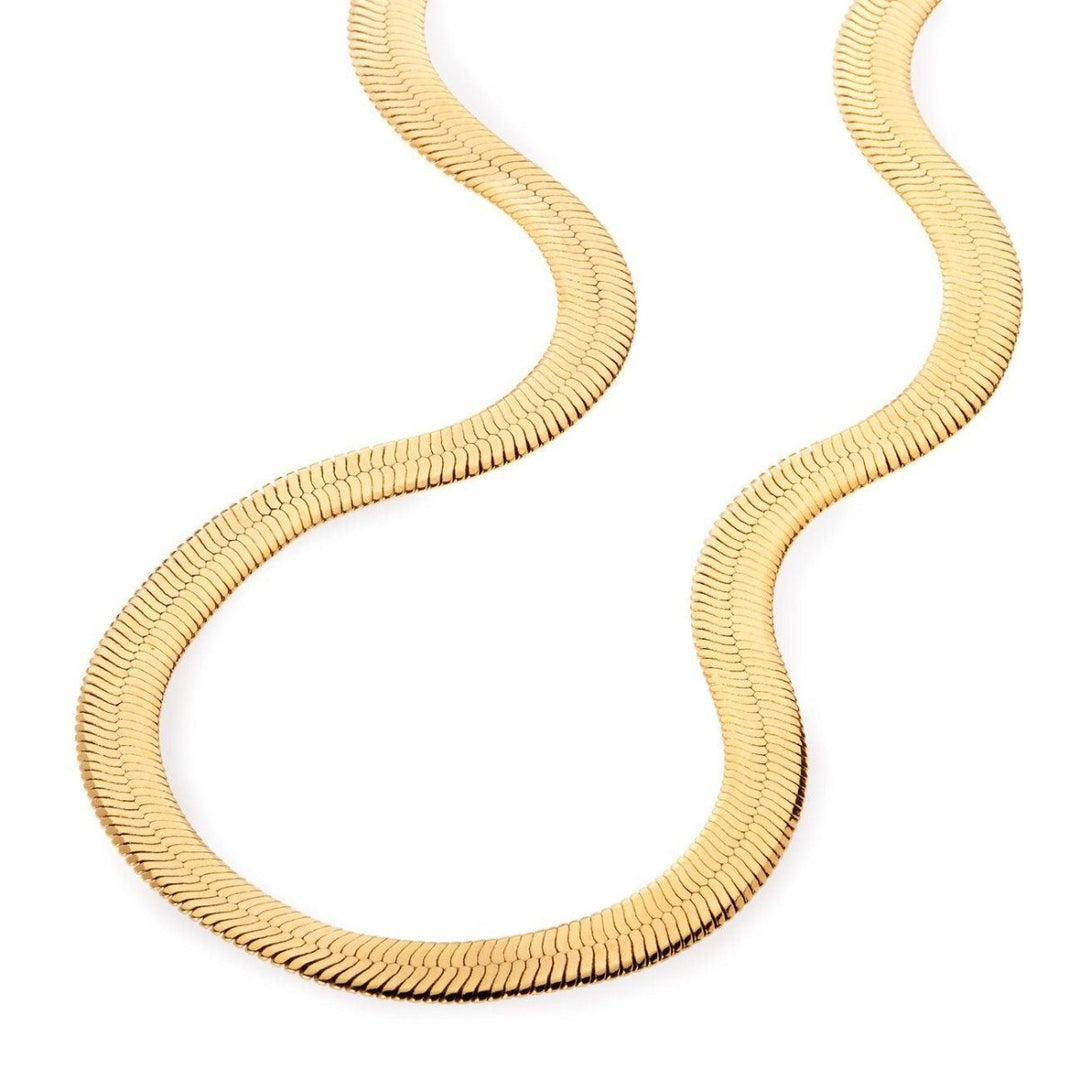 Herringbone Snake Chain Necklace 18K Gold - Markus Dayan