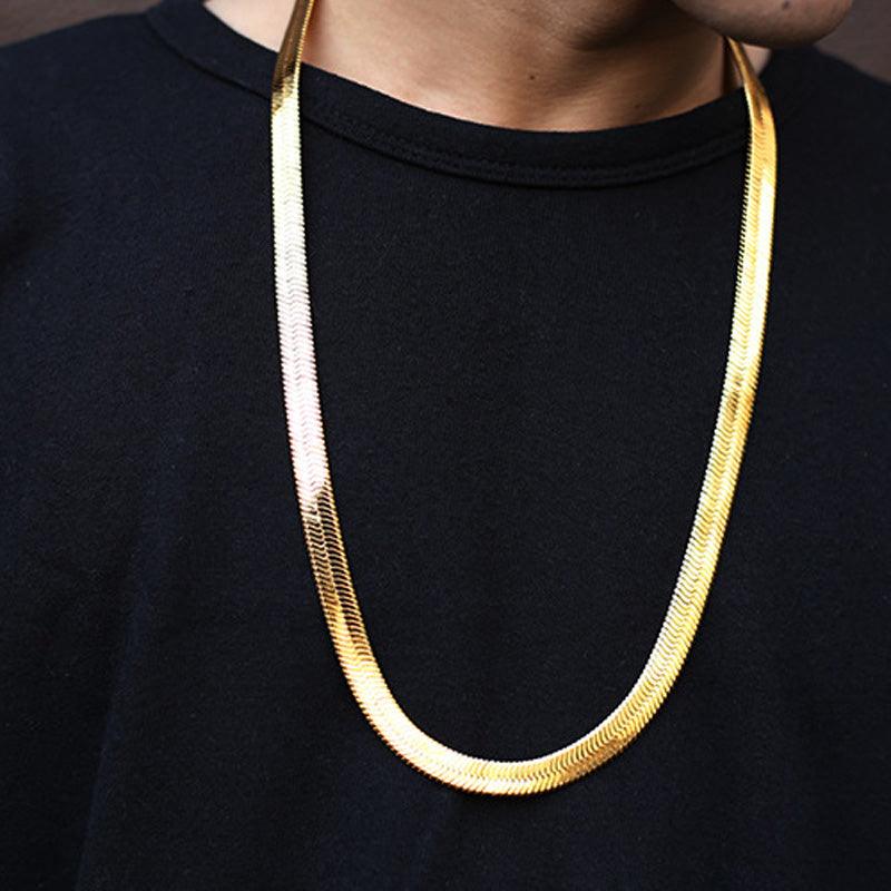 Herringbone Snake Chain Necklace 18K Gold - Markus Dayan