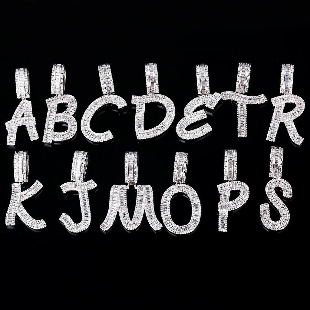 Iced Baguette Letters Initials Pendant - Markus Dayan
