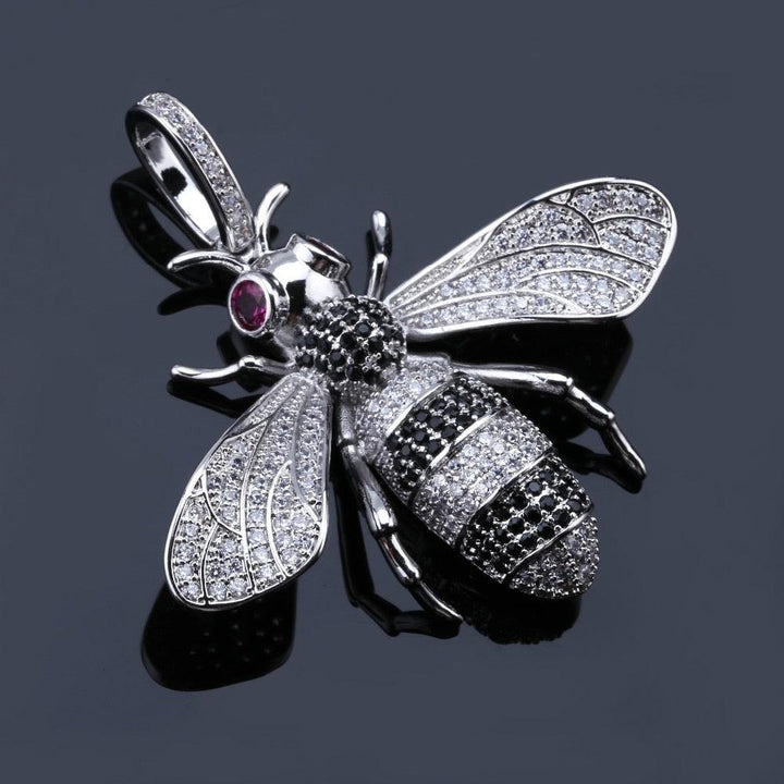 Iced Bee Necklace Pendant 18K Gold Plated - Markus Dayan