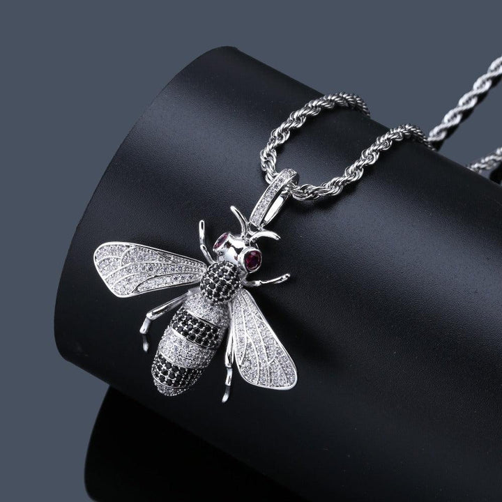 Iced Bee Necklace Pendant 18K Gold Plated - Markus Dayan