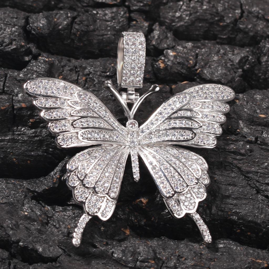 Iced Butterfly Pendant Charm 14K Gold - Markus Dayan