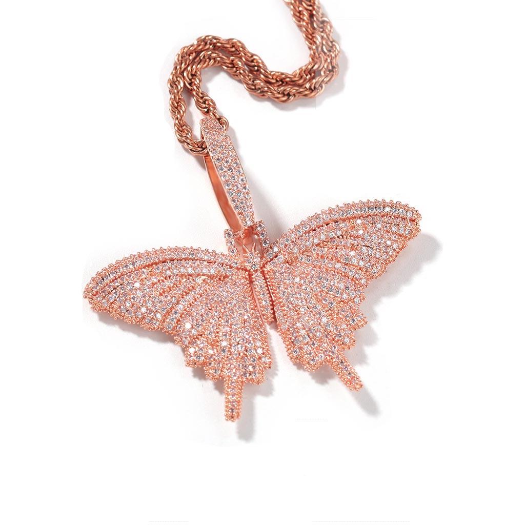 Iced Butterfly Small Pendant 14K Gold - Markus Dayan