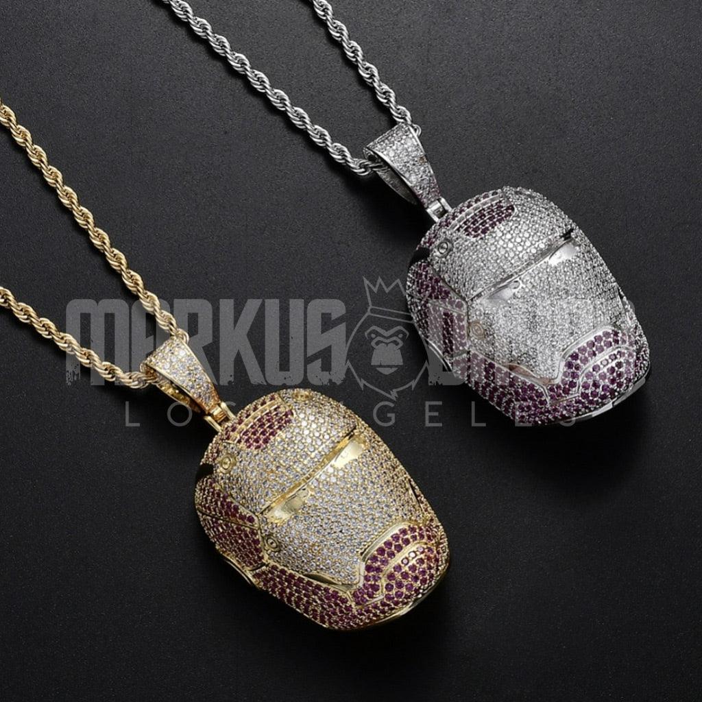 Iced Color The Avengers Ironman Pendant 14K Gold - Markus Dayan