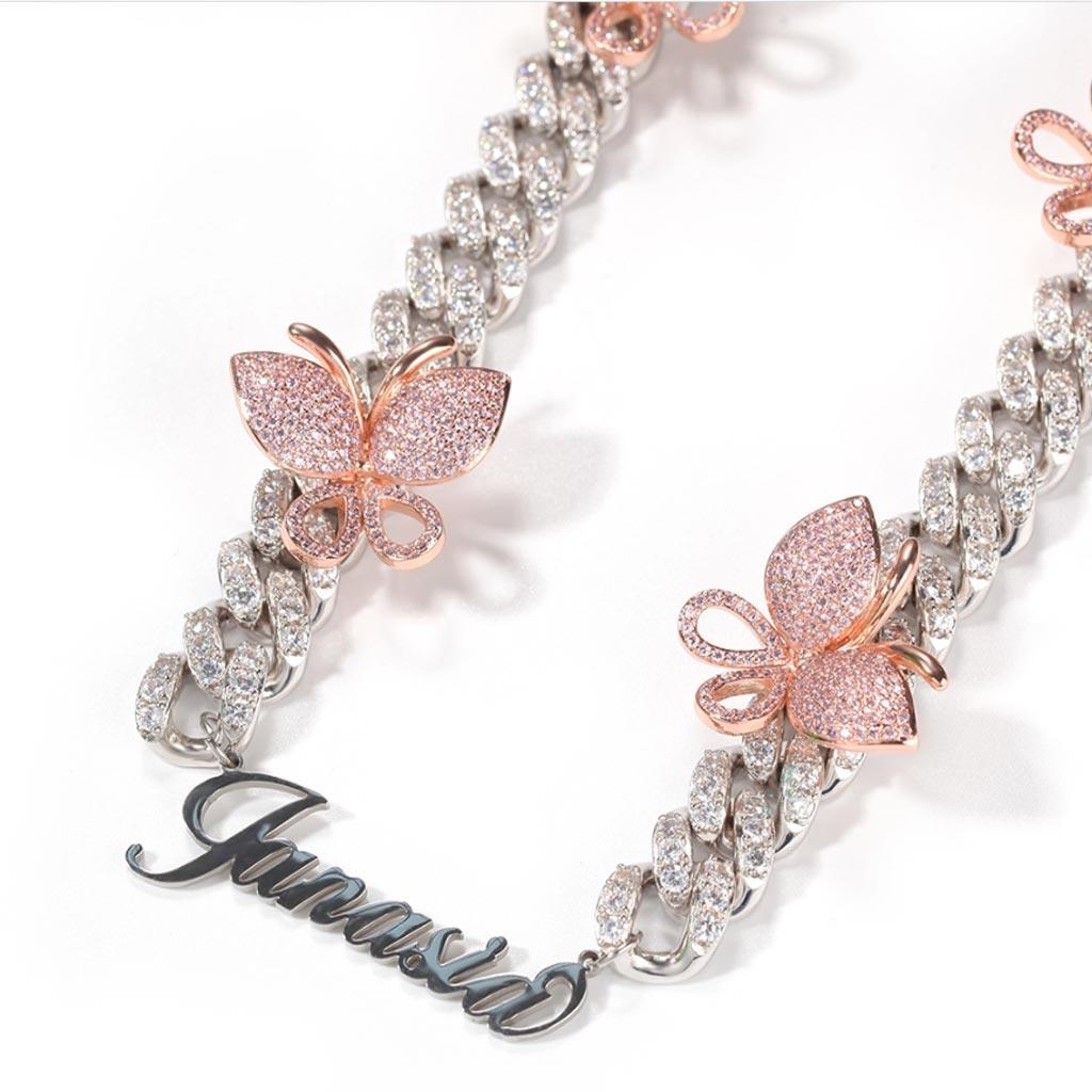 Iced Custom Butterfly Cuban Chain Name Personalized - Markus Dayan
