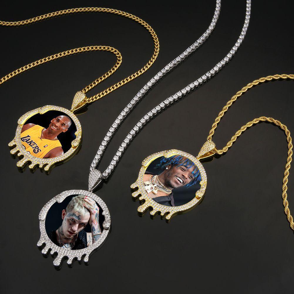 Iced Custom Round Drip Picture Necklace Photo Pendant - Markus Dayan