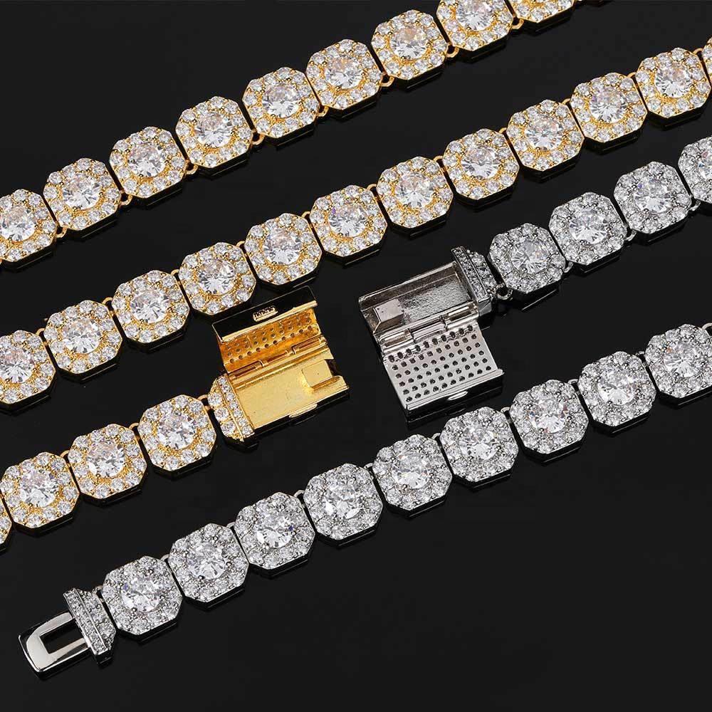 Iced Diamond Clustered Bundle Chain & Bracelet 18K Gold - Markus Dayan