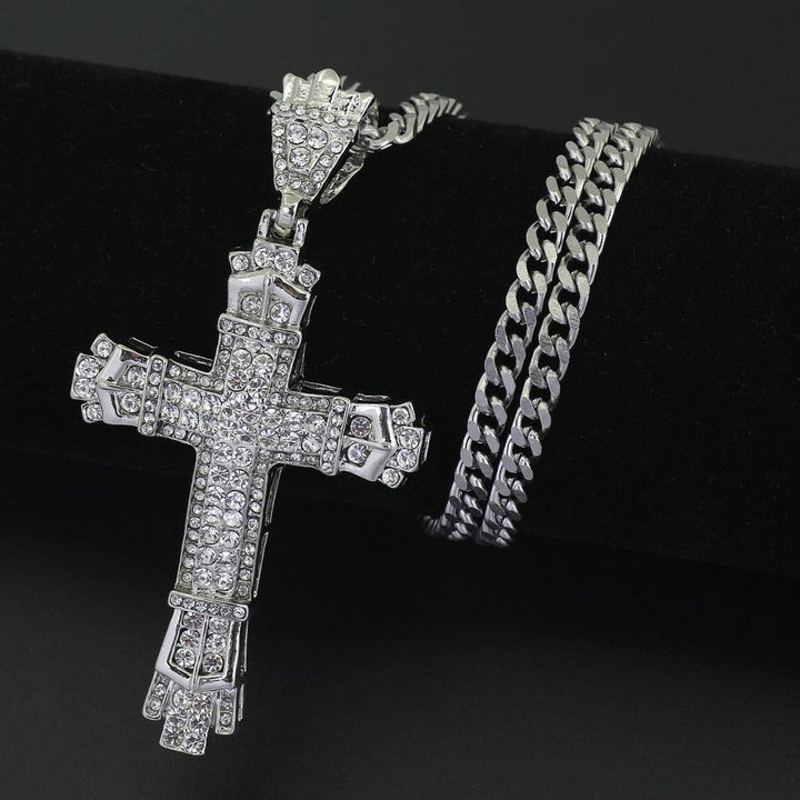 Iced Diamond Cross Crucifix Pendant 14K Gold - Markus Dayan