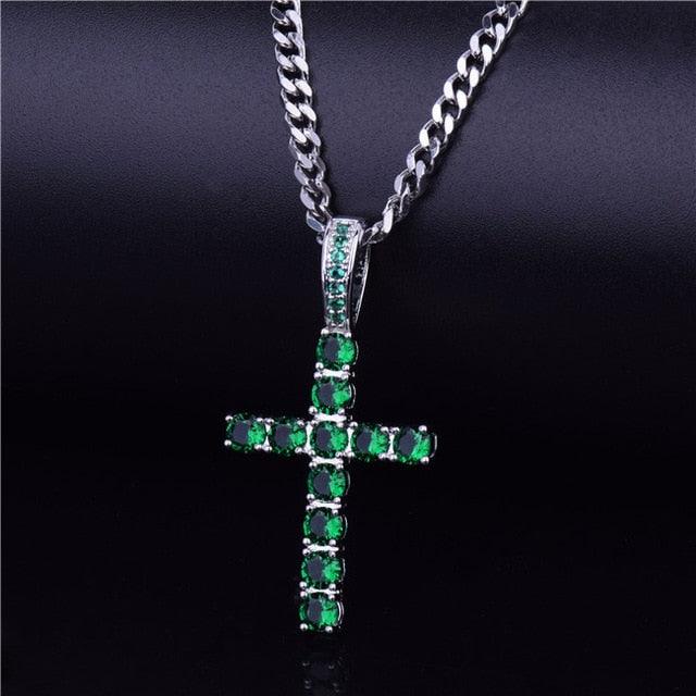Iced Diamond Cross Pendant Necklace 14K Gold - Markus Dayan