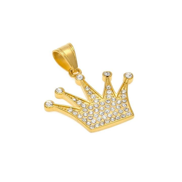 Iced Diamond Crown Pendant 14k Gold Plated - Markus Dayan