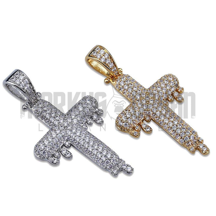 Iced Dripping Indian Cross 18K Gold Plated - Markus Dayan