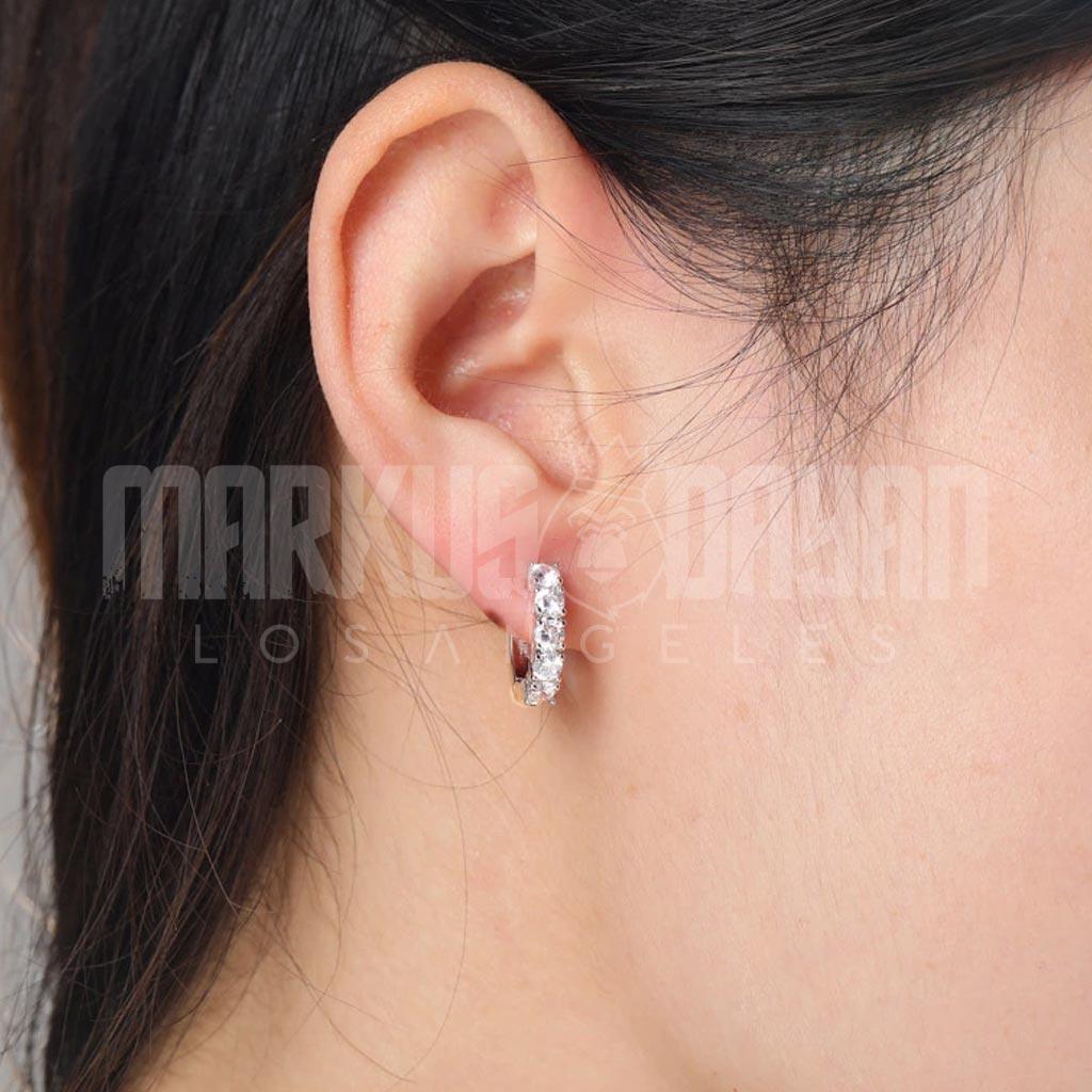Iced Hoop Earrings 18K Gold Plated - Markus Dayan
