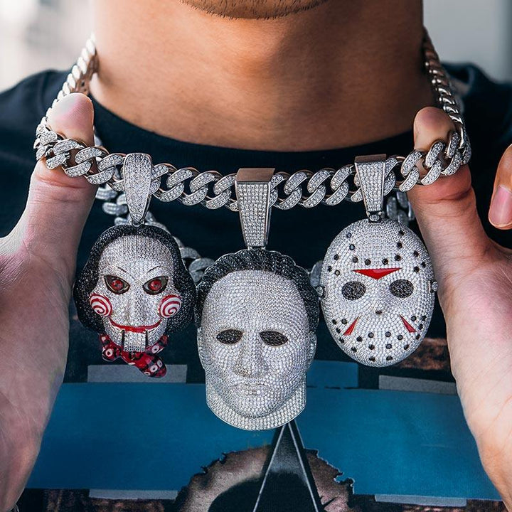 Iced Jason Friday The 13Th Mask Pendant 14K Gold – Markus Dayan