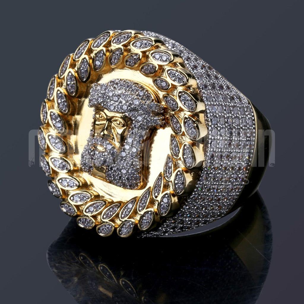 Iced Jesus Head Ring 18K Gold - Markus Dayan