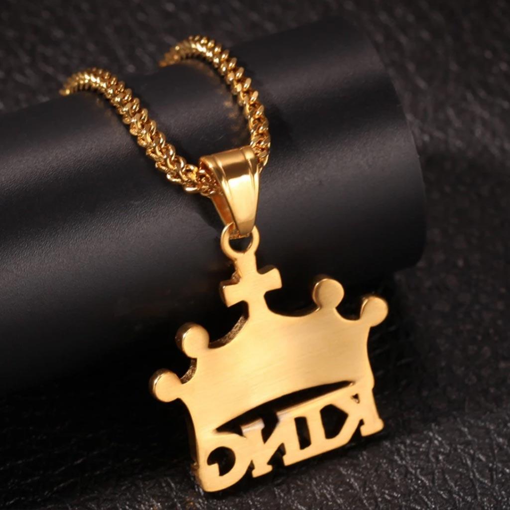 Iced KING Crown Charm Pendant 18K Gold Plated - Markus Dayan