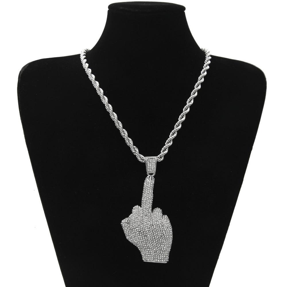 Iced Middle Finger Pendant 14K Gold Plated - Markus Dayan