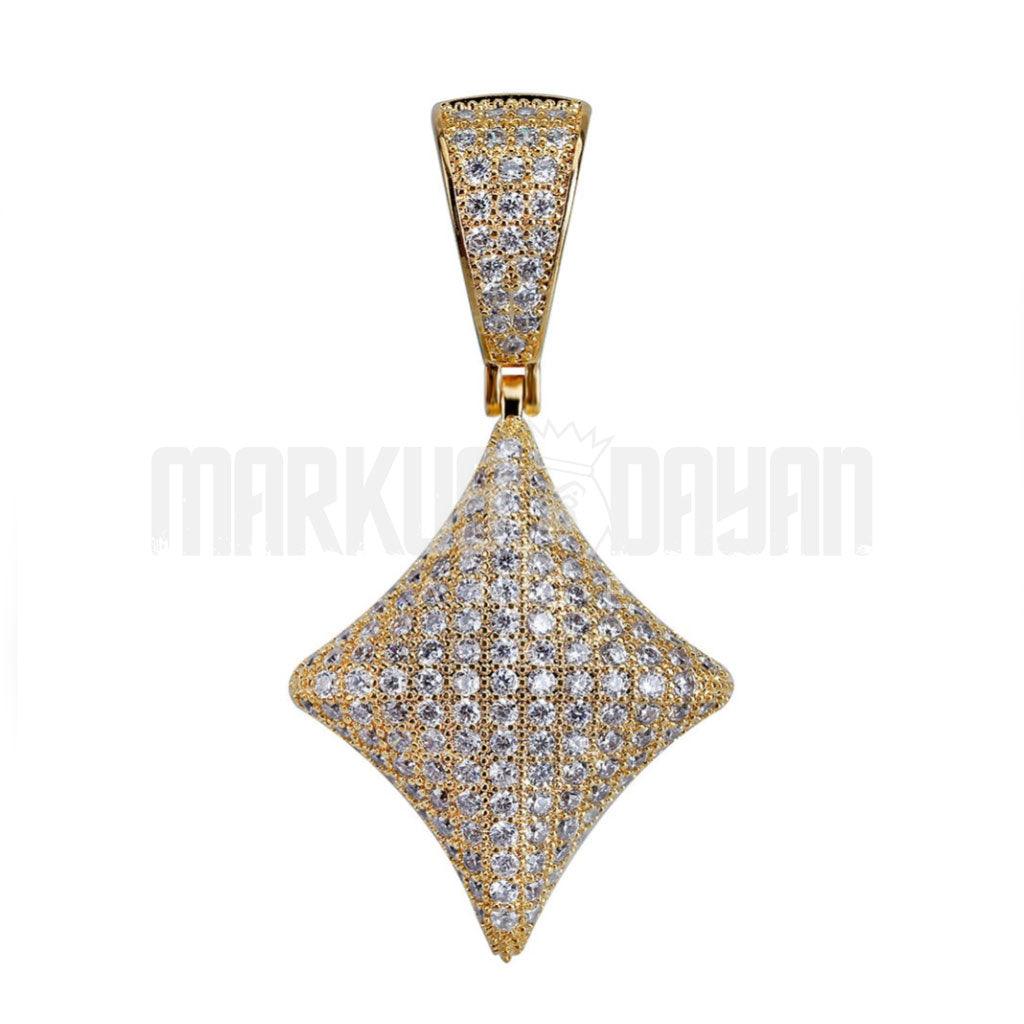 Iced Poker Signs Pendant 14K Gold Plated - Markus Dayan