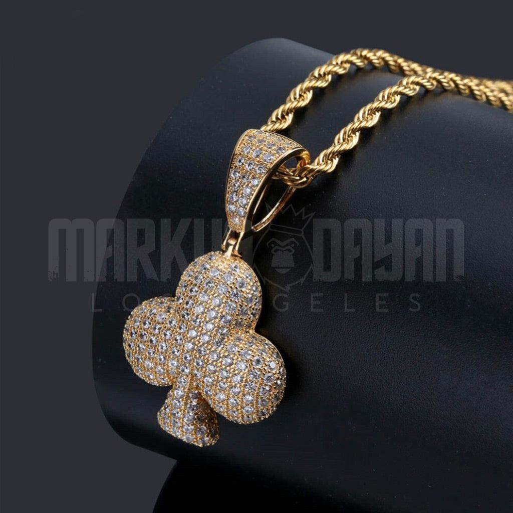 Iced Poker Signs Pendant 14K Gold Plated - Markus Dayan