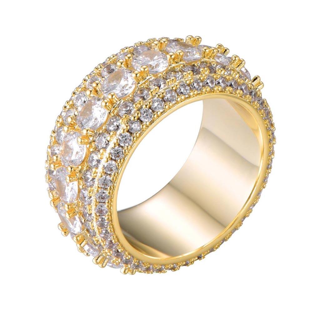 Iced Ring Spinner Diamond Round Gold - Markus Dayan