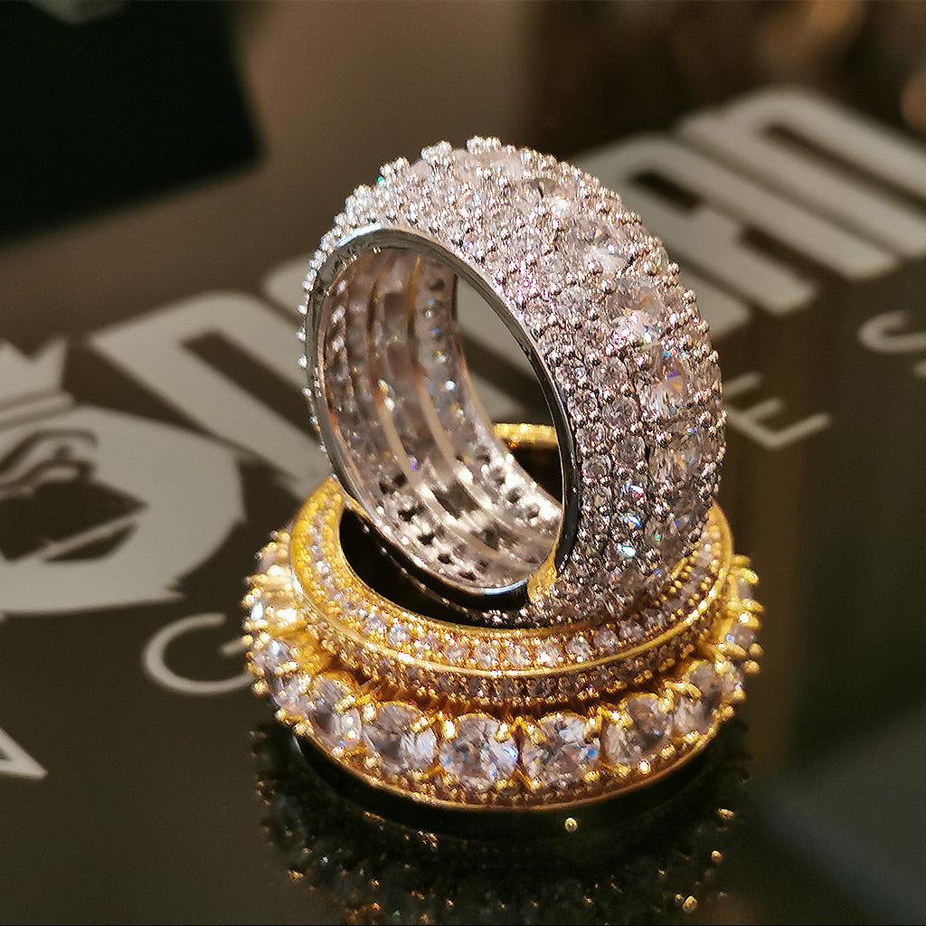 Iced Rows Ring 18K Gold Plated - Markus Dayan
