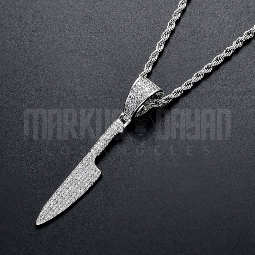 Iced Savage Knife Pendant 14K Gold Plated - Markus Dayan
