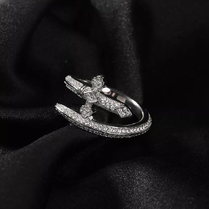 Iced Sword Of Justice Baguette Ring - Markus Dayan