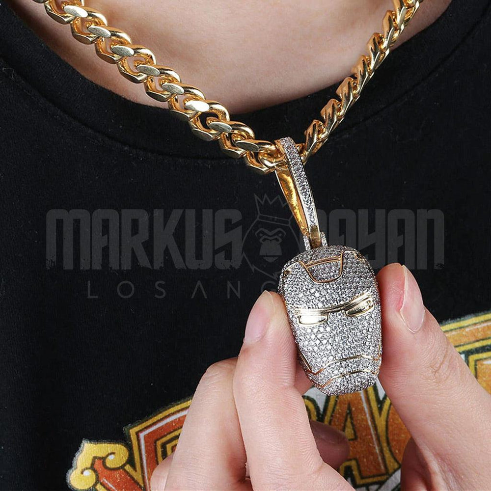 Iced the Avengers Ironman Pendant in White Gold - Markus Dayan