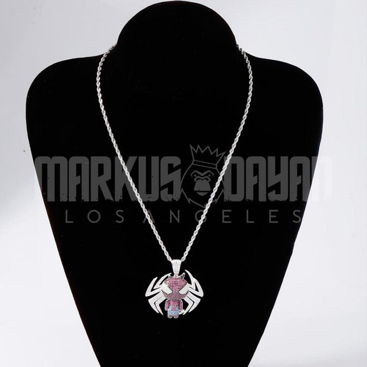 Iced The Avengers Spiderman Pendant in White Gold - Markus Dayan