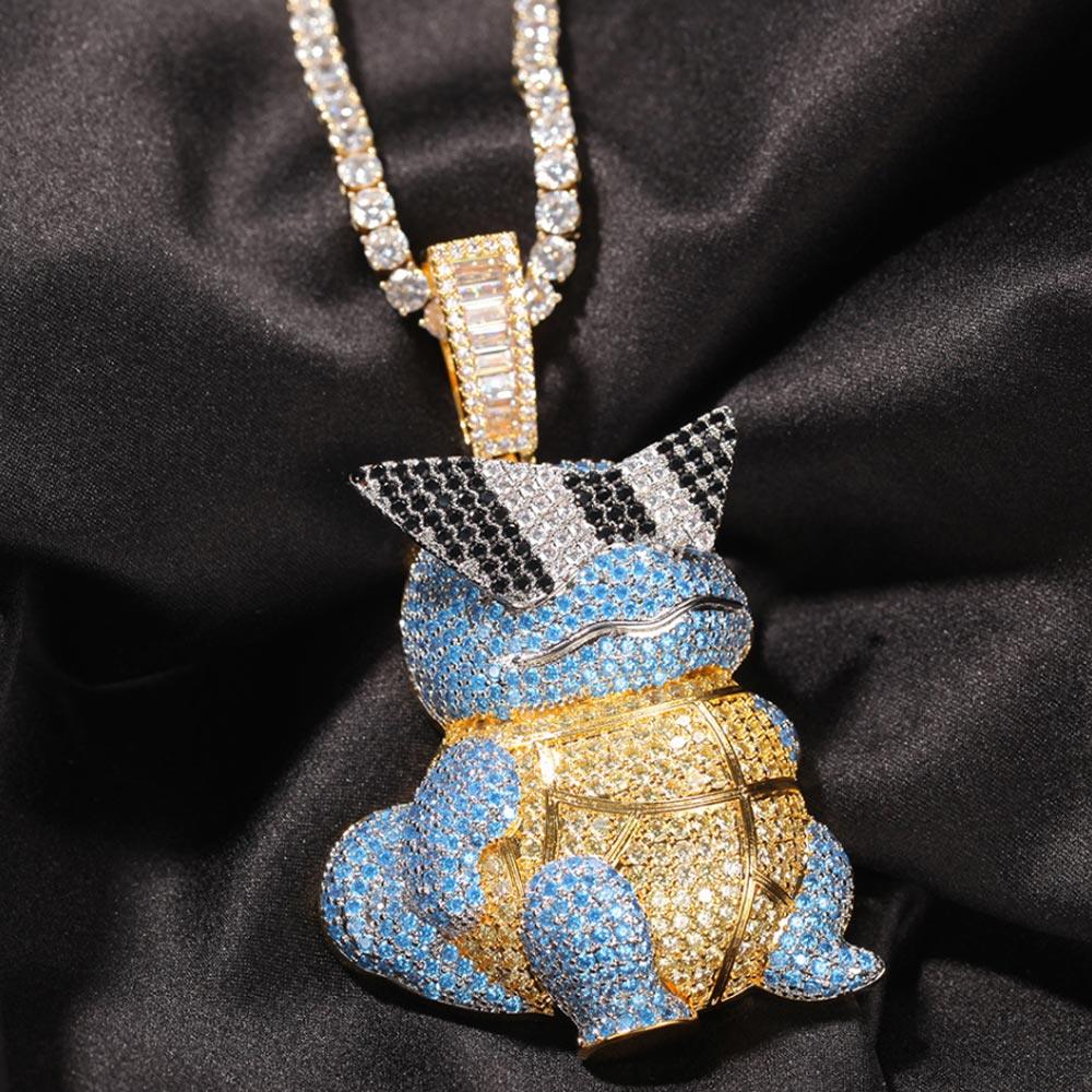 Iced Turtle Diamond Pendant Necklace 14K Gold - Markus Dayan