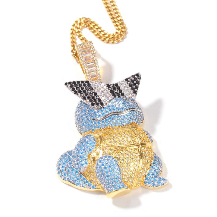 Iced Turtle Diamond Pendant Necklace 14K Gold - Markus Dayan