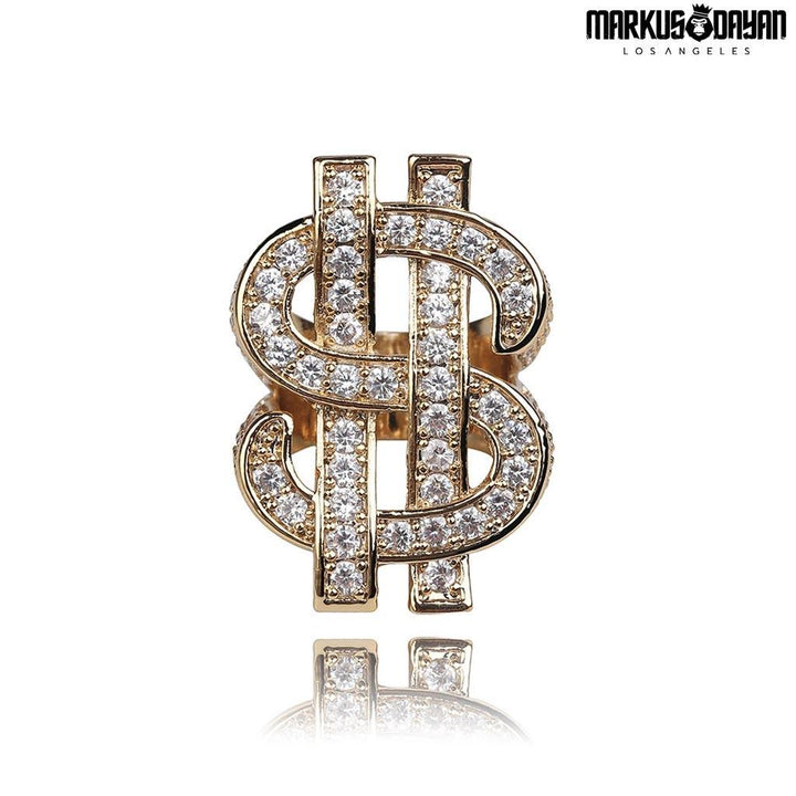 Iced US Dollar Ring 18K Gold Plated - Markus Dayan