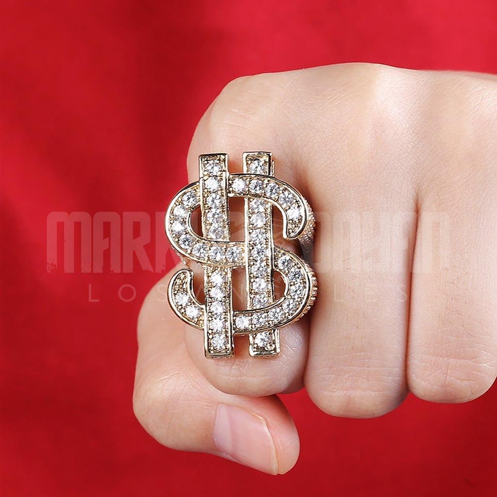 Iced US Dollar Ring 18K Gold Plated - Markus Dayan