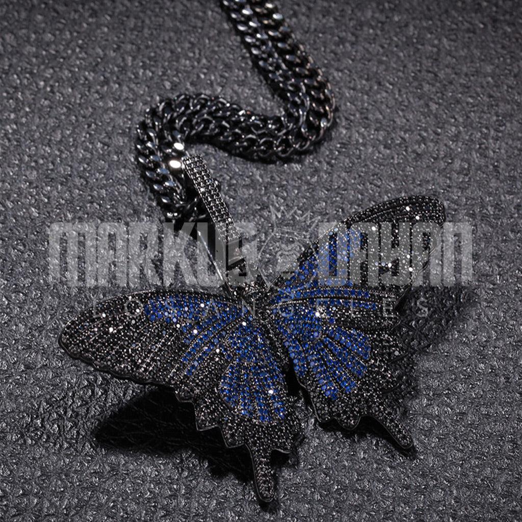 Iced XL Large Butterfly Pendant 18K Gold - Markus Dayan