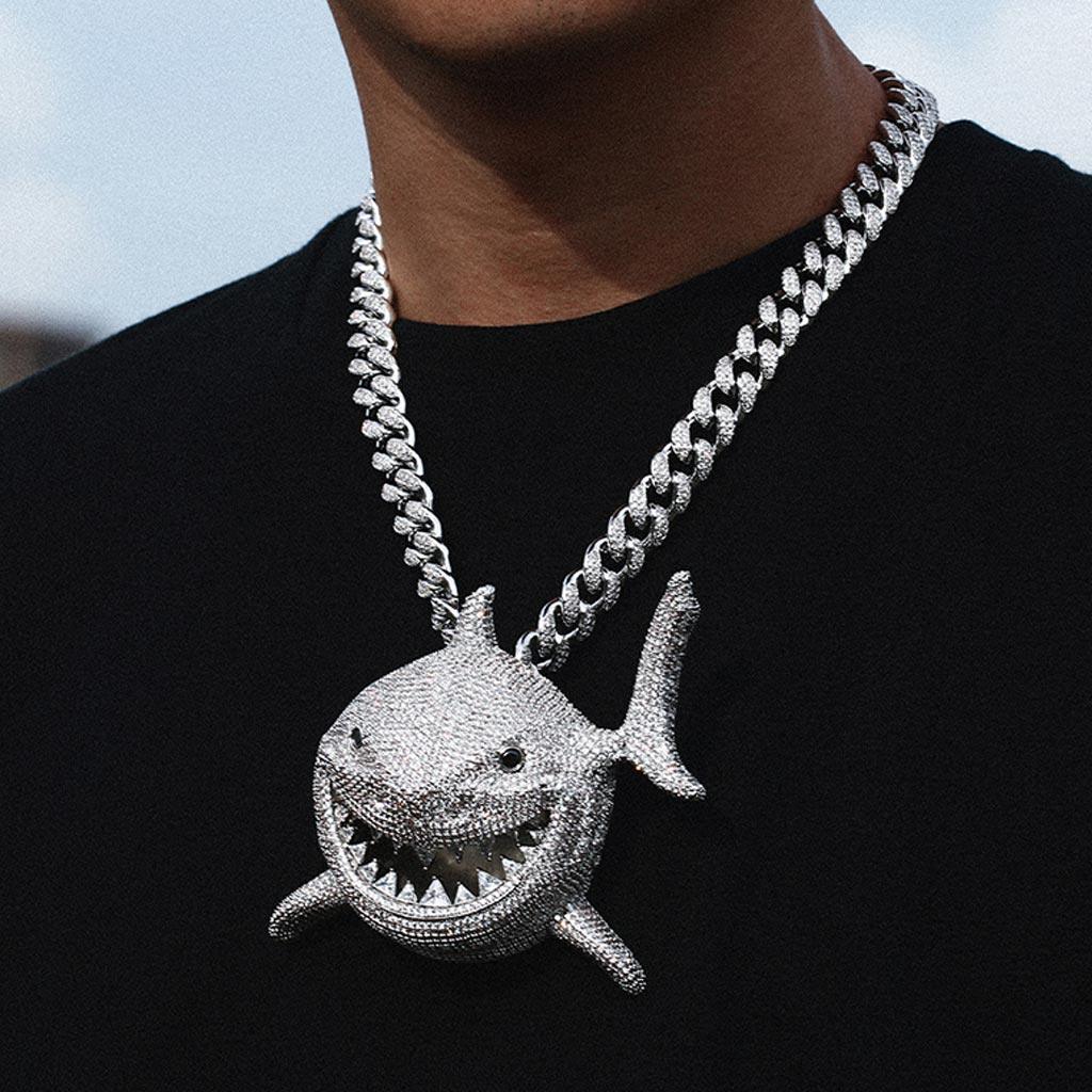 Hip Hop 6ix9ine Large Shark pendant & 11mm 20 24 Herringbone Chain Necklace | eBay Hip Hop 6ix9ine Large Shark pendant & 11mm 20 24 Herringbone Chain Necklace | eBay