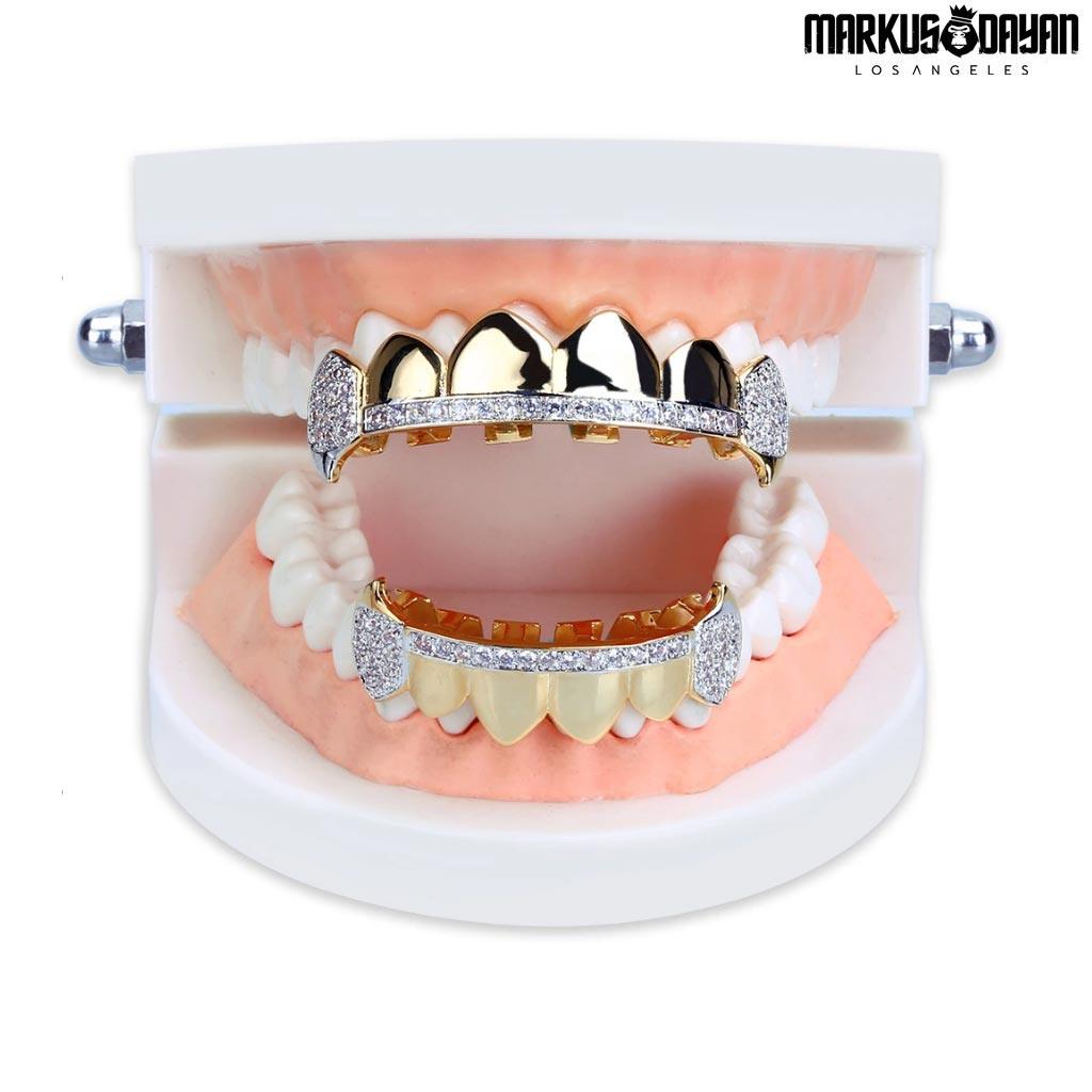 Micro Pave Grillz Gold Teeth 18K Gold Plated - Markus Dayan