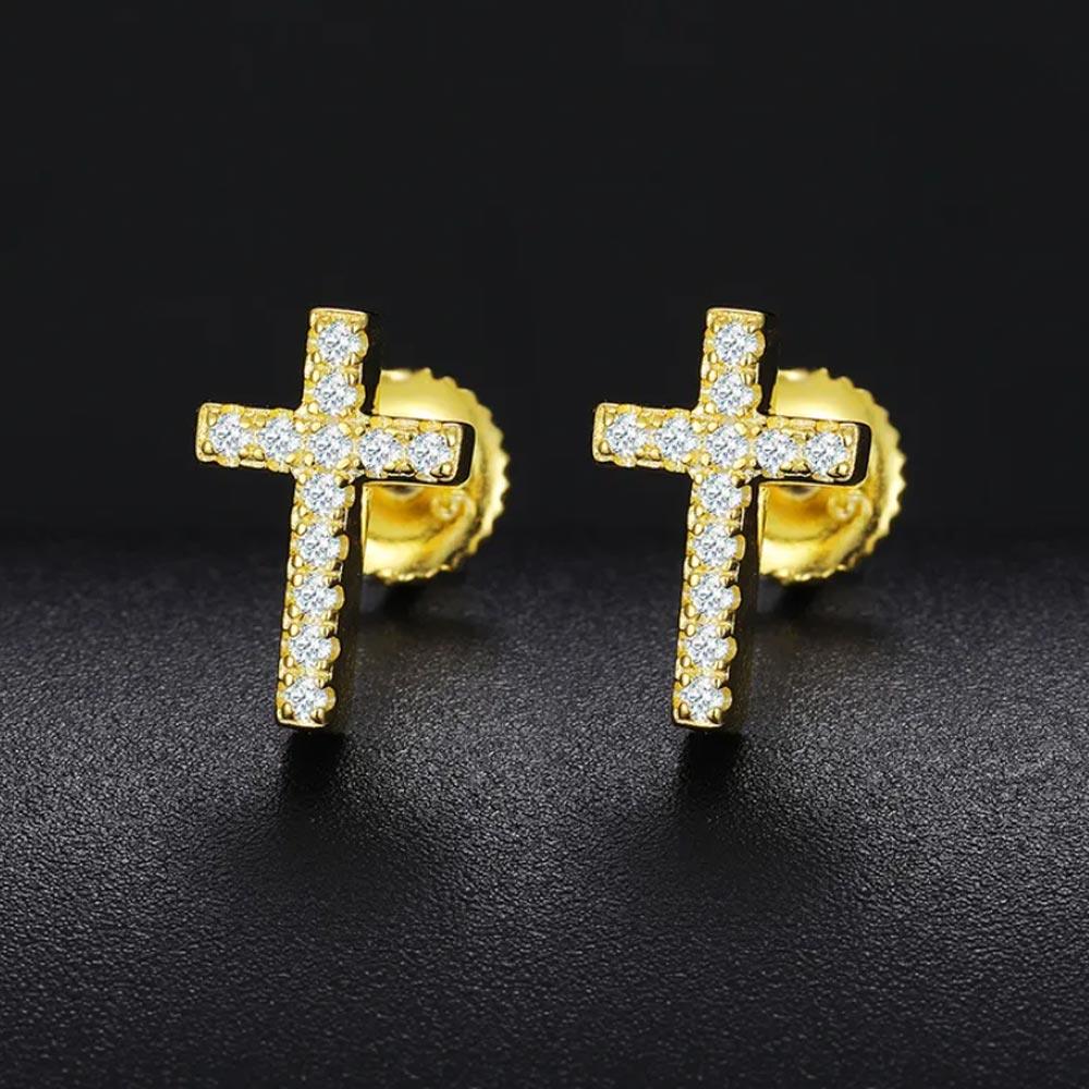 S925 Moissanite Diamond Cross Stud Earrings - Markus Dayan