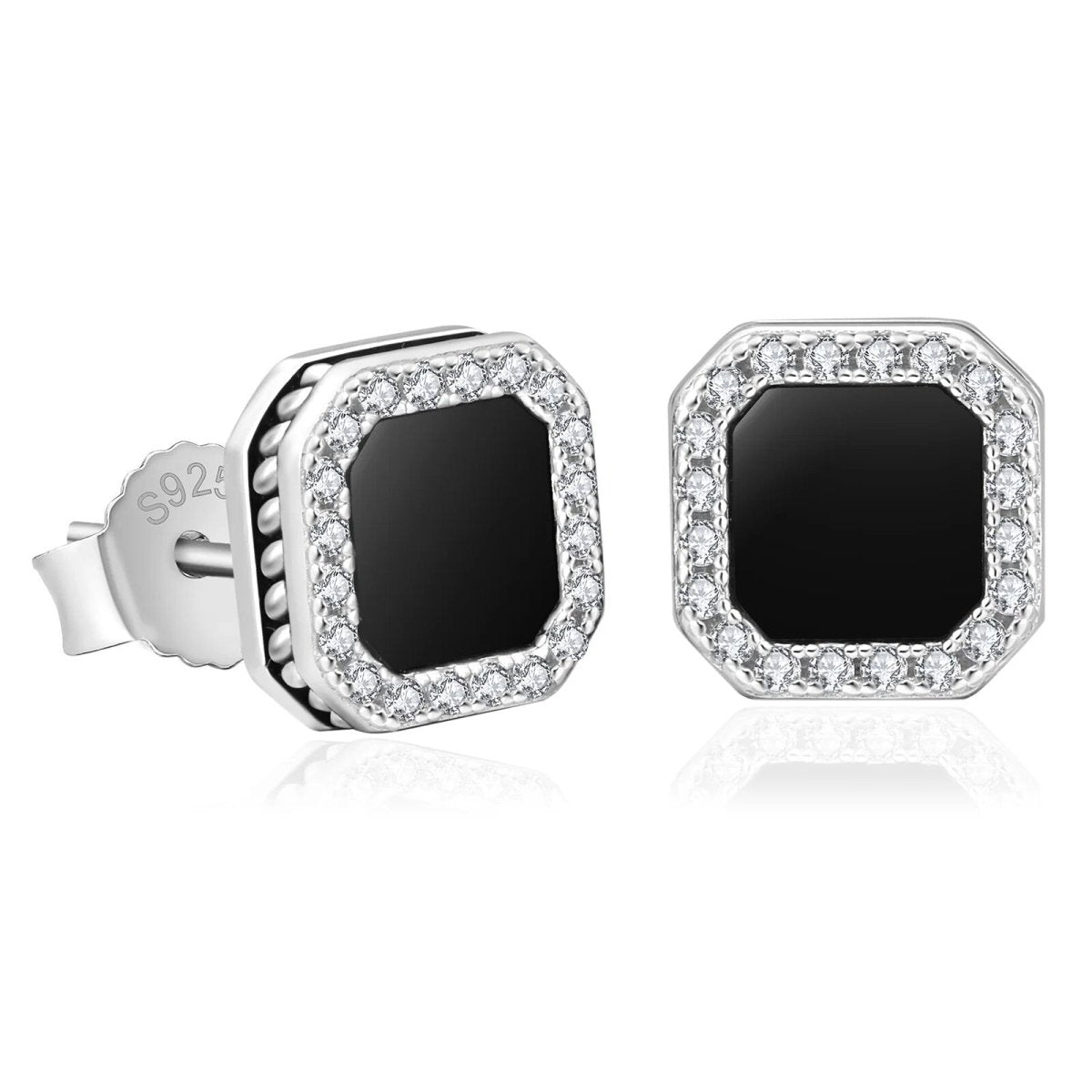 Square Black Iced Diamonds Stud Earring – Markus Dayan