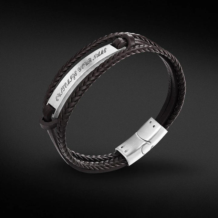 STACKED PERSONALIZED LEATHER BRACELET - Markus Dayan