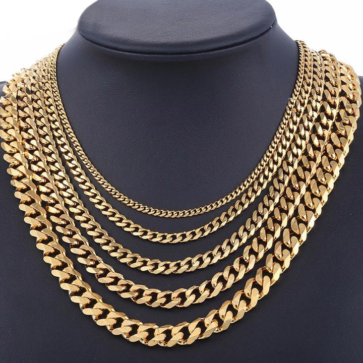 Stainless Miami Cuban Link Chain 3/5/7/9/11mm 18K Gold - Markus Dayan